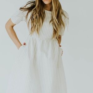 striped linen dress